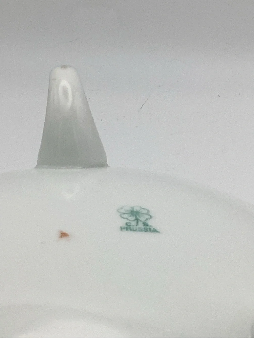 Vintage C.S. Prussia White and Gold Footed Porcelain Serving Bowl